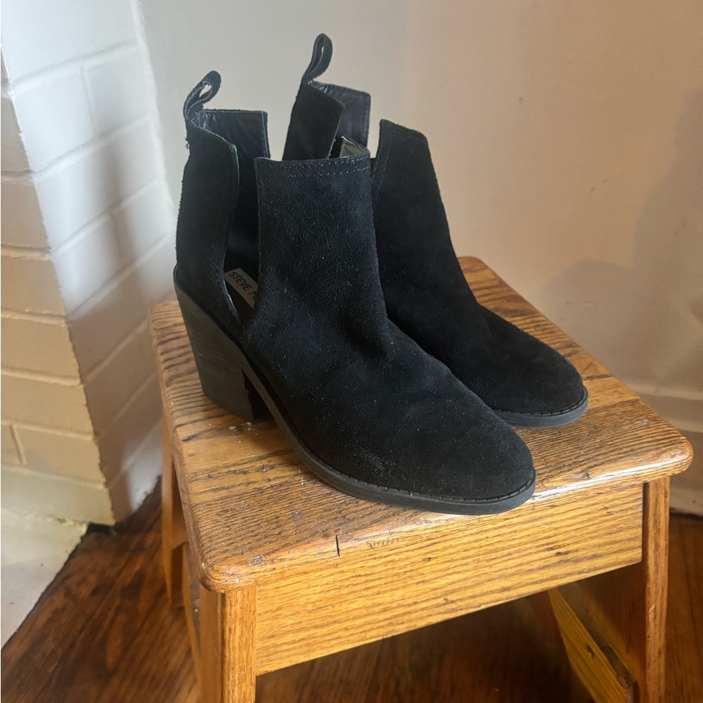 Steve Madden Black Suede Ankle Boots